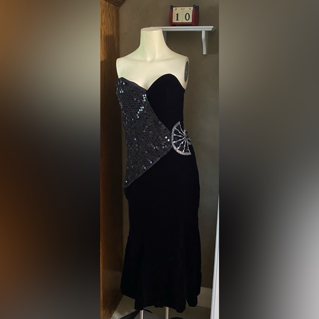 Vintage Dave & Johnny By Joseph Lara Velvet Cocktail Strapless Dress, Size 5-6